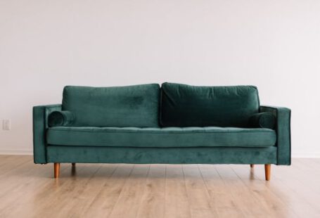 Furniture - green fabric sofa